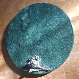 Green Vintage Marble Charcuterie/Cheese/Smoked Salmon Serving Plate/Trivet